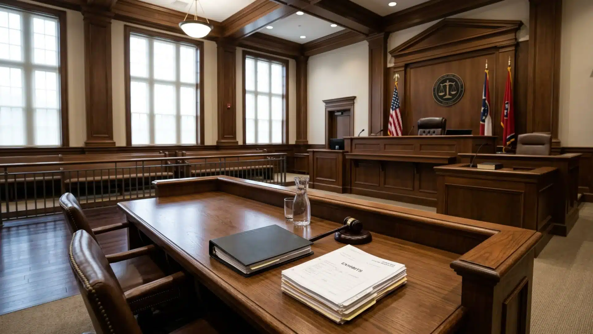 Colorado courtroom interior for contract litigation proceedings