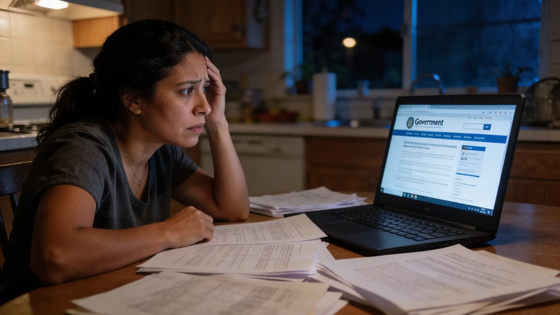 Family member using the ICE immigration detainee locator on a laptop to find a detained loved one