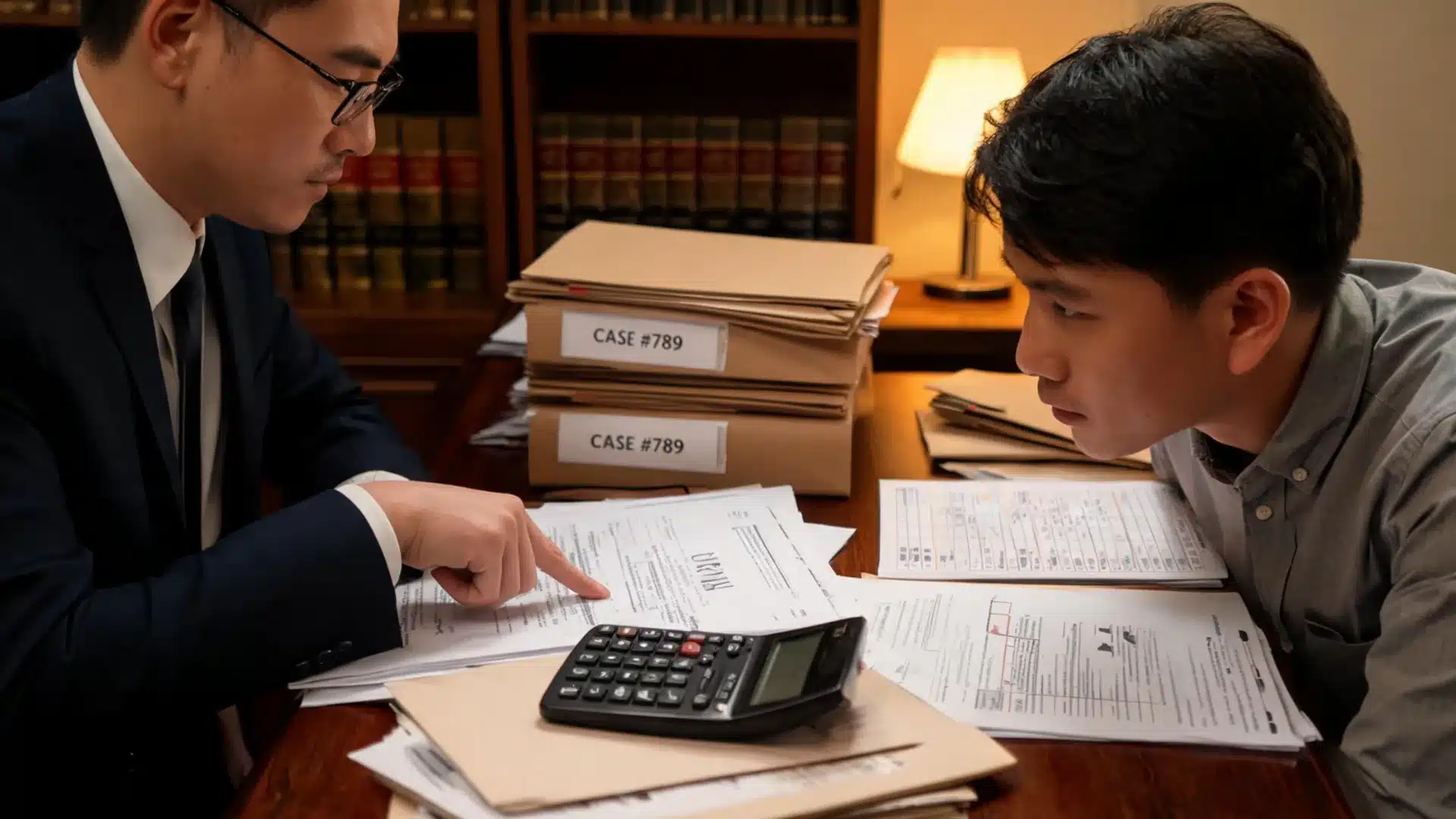Claimant reviewing potential PFAS settlement compensation with legal documents