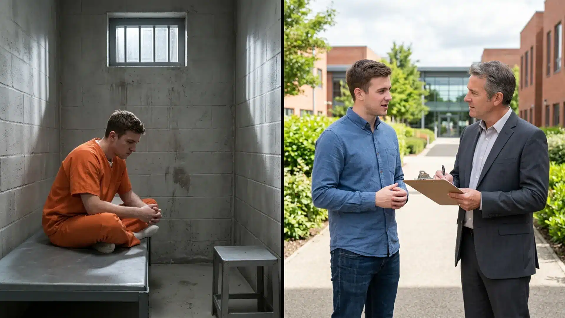 Comparison of jail confinement and probation meeting with a supervising officer