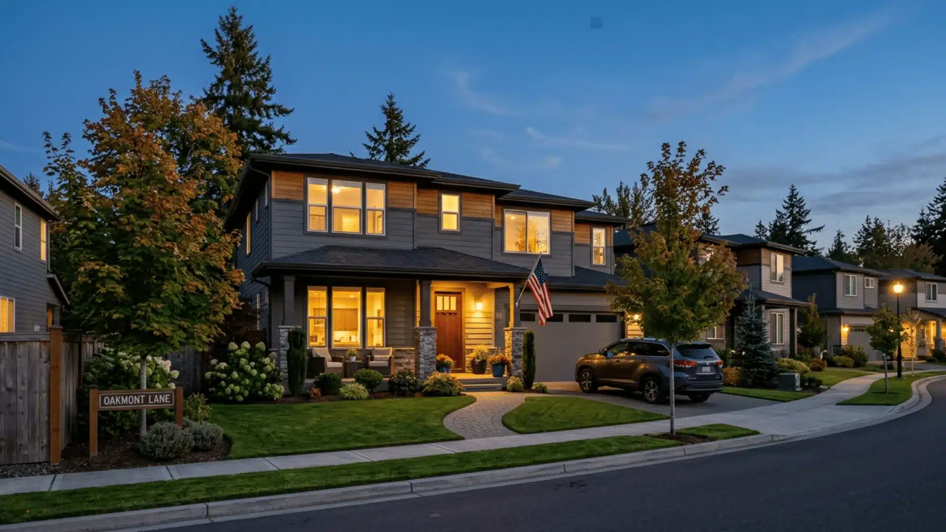 Modern American home exterior representing Third Amendment right to privacy and protection from government intrusion