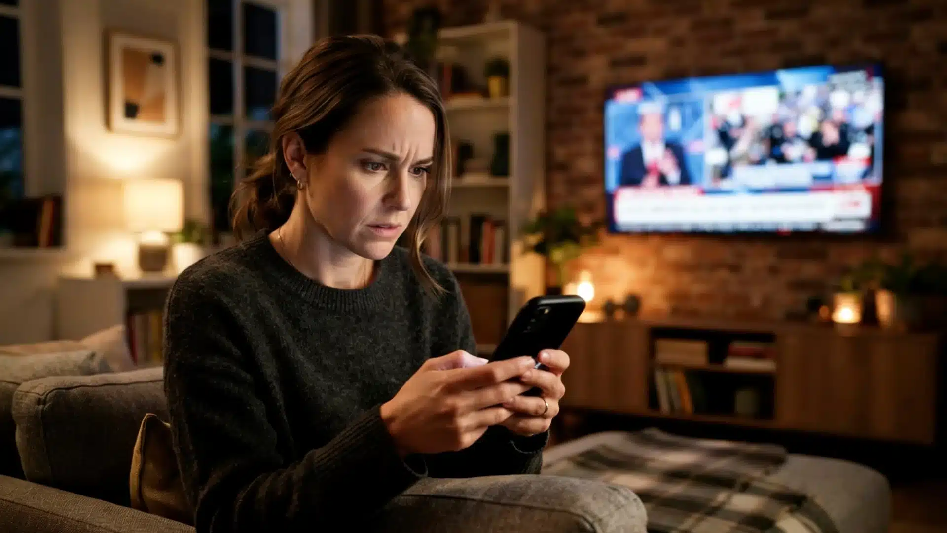 Person reading law enforcement news on smartphone