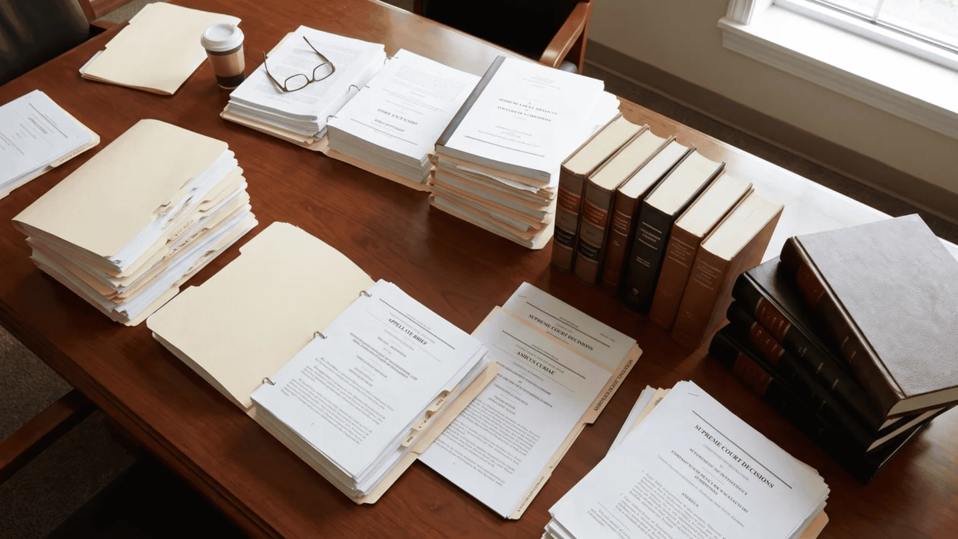 Court files and legal documents for appellate case review