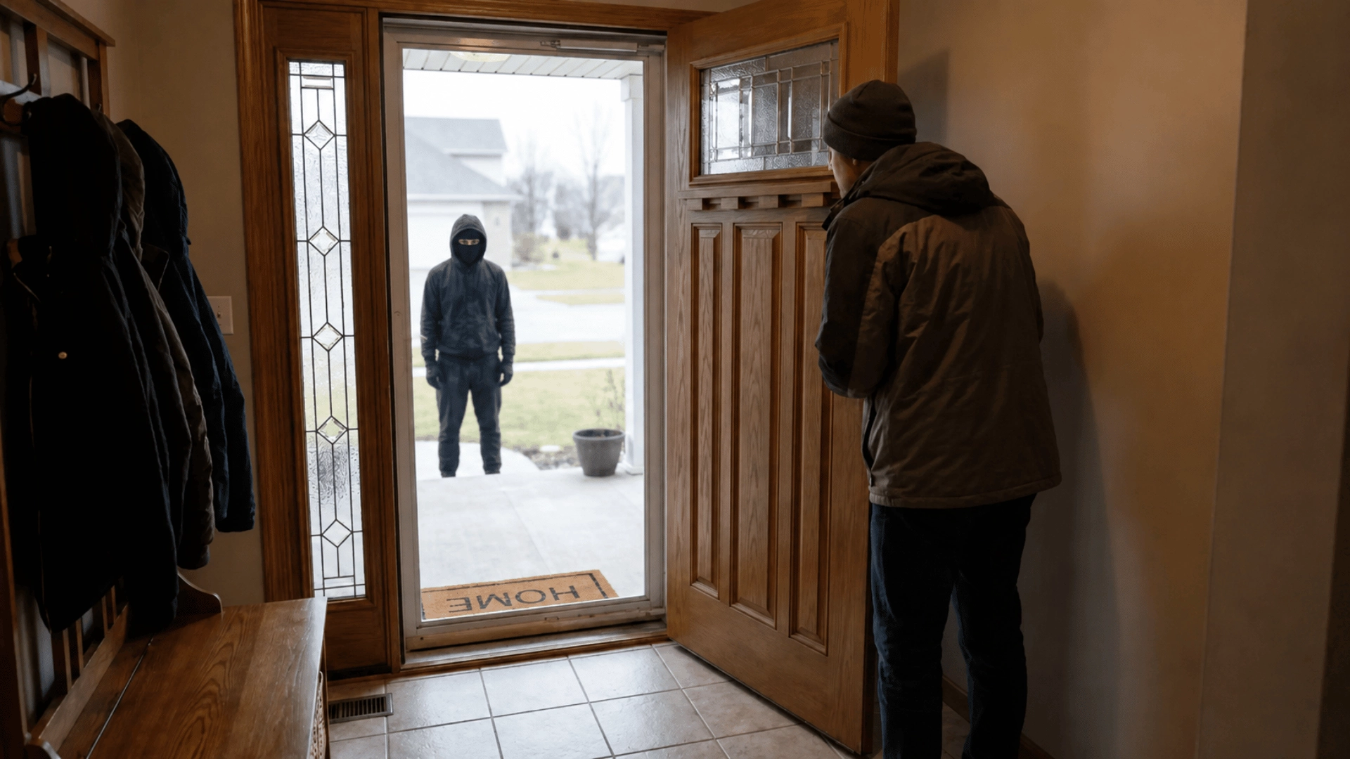Front door of a home representing castle doctrine protection