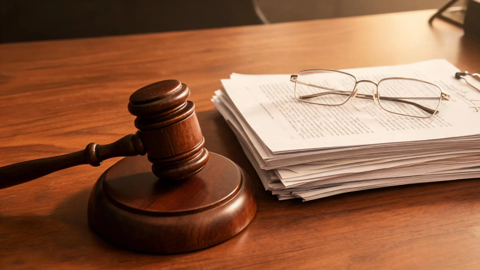Gavel and legal documents representing a felony DUI court case