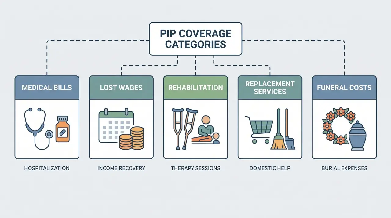 diagram of personal injury protection coverage categories